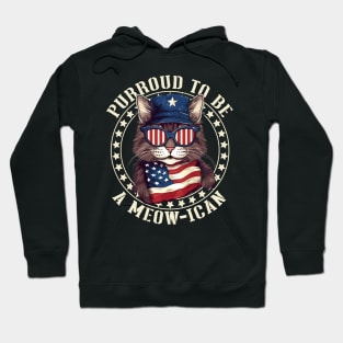 4th July Cat Lover, Purroud To Be A Meow-ican, American Cat Hoodie